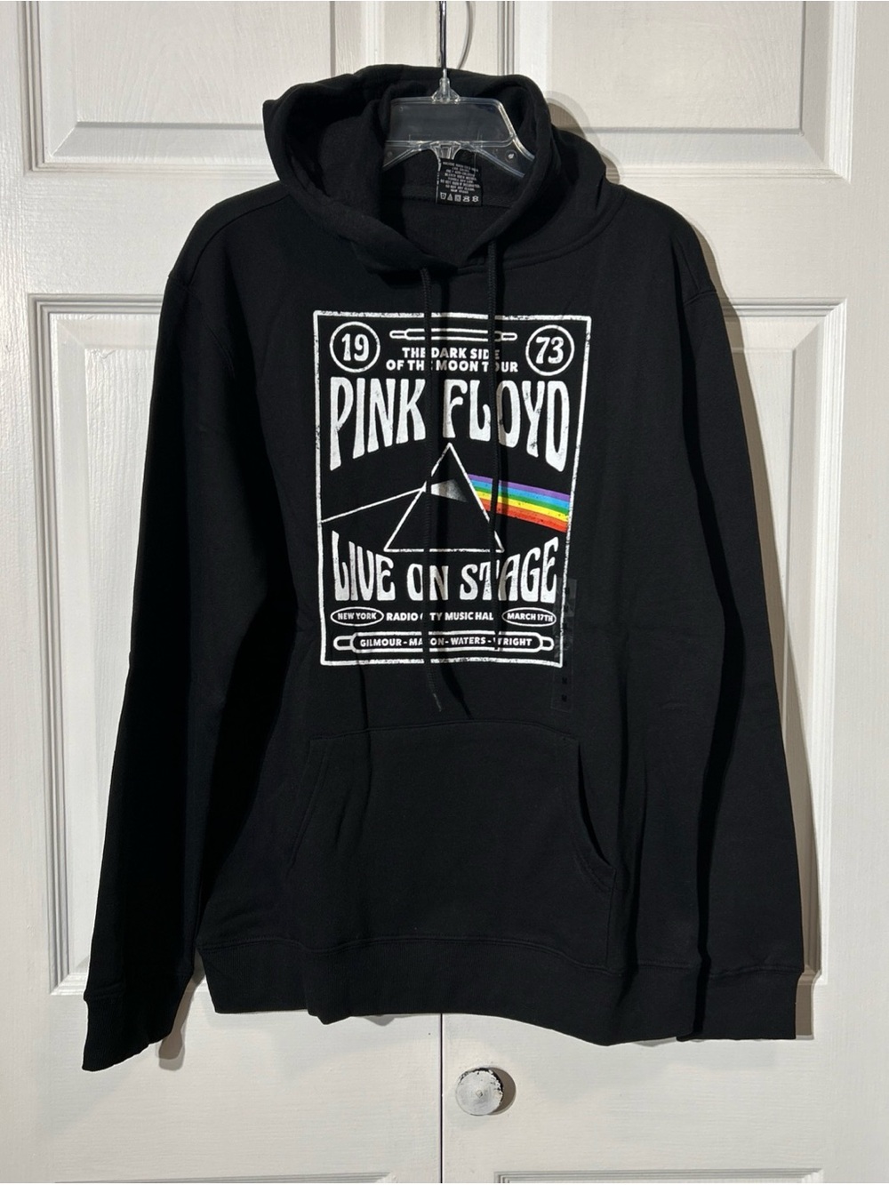 NWT Pink Floyd Dark Side of the Moon Tour 1973 Live On Stage Graphic Hoodie Sz M